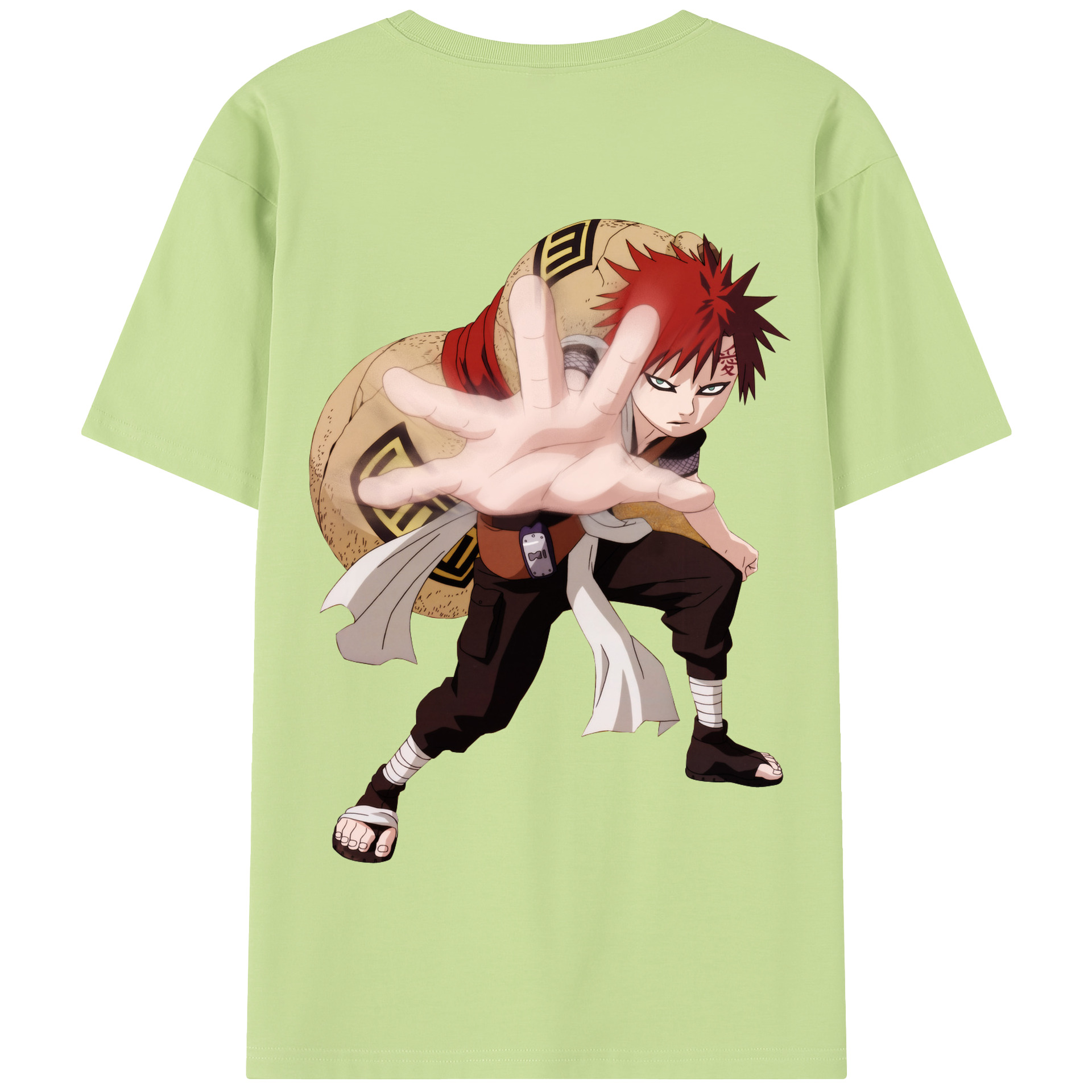 （画像用） NARUTO -ナルト- ガアラ Gaara 綿100％半袖Tシャツ（背面プリント）